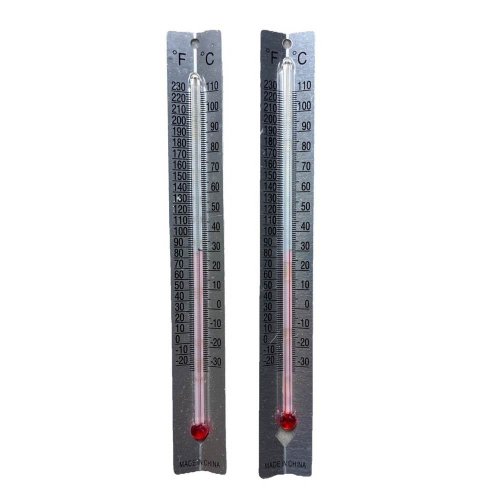 Thermometer Aluminum -30 to 110 C Shop Lab Science Tool 6" (2)
